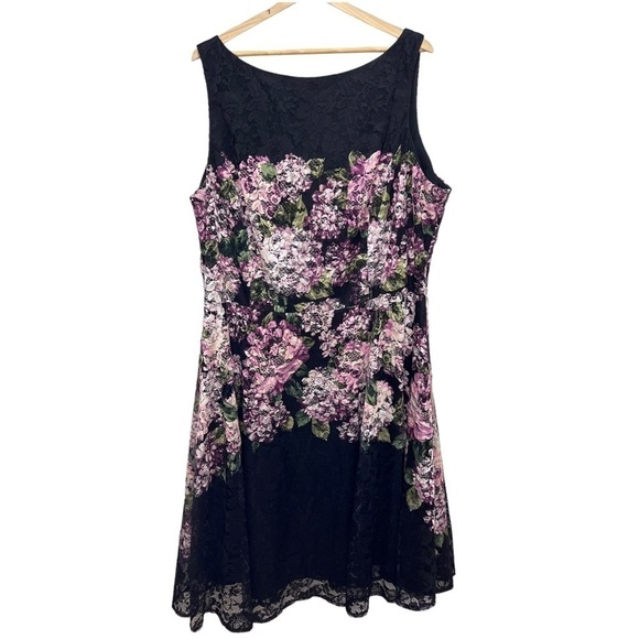 Laura Plus Floral Print Lace Dress Size 24 - Picture 2 of 14
